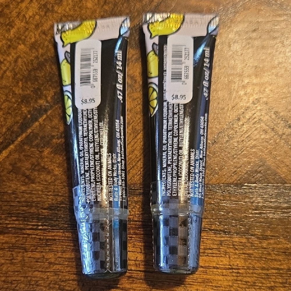 Bath & Body Works Iced Lemon Pound Cake Lip Gloss - Yellow, Black, Pink, Blue - Picture 2 of 2